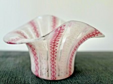 Coupe Vase Fulvio Bianconi Venini Murano Zanfirico Filigrané.