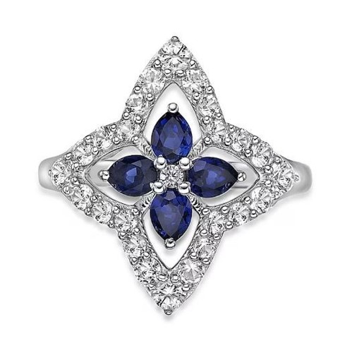 Bague saphir bleu naturel - bague,