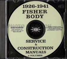 1926-1941 Fisher Corps Atelier Manuels Sur CD Portes Fenêtre Verrou Siège Repair