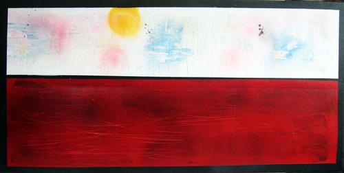 Horizon blanc tableau - blanc, pop