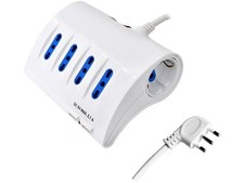 Multiprise 4 Prises Italiennes + 1 Schuko Et Usb 5V 2.1A De Voyage Bureau