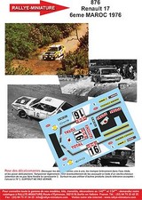 DECALS 1/43 REF 0876 RENAULT