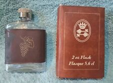 Flasque En Verre Et En Cuir Marque CLÉS DES DUCS Armagnac 5,6cl +Boîte D'origine