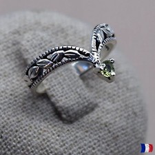 Bague Argent 925 Péridot (Olivine) - Bijou Fait Main pour Femme fine et discrète