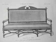 Canapé style HENRI II GRAVURE le MAGASIN de MEUBLES Victor QUETIN XIXéme