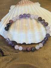 Bracelet Sommeil – Quartz Rose, Améthyste & Rhodonite (18 cm)