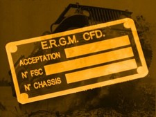 PLAQUE PLAQUETTE LABEL LAITON HOTCHKISS M201 ERGM 1 ..... - jeep willys