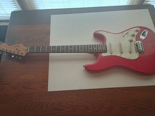 Bright red squier mini - mini, fender