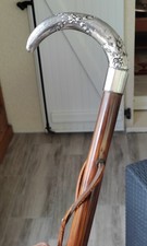 Canne ancienne  en bois et argent