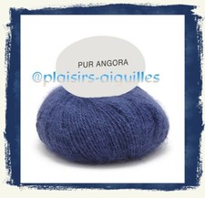 1 PELOTE  de PUR ANGORA indigo  neuve