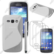 Coque Silicone Transparent pour Samsung Galaxy Ace 3 S7270 + Stylet + 3 Films