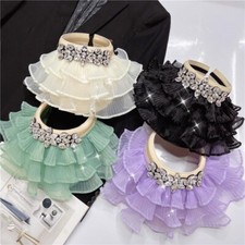 Femme Paille Soleil Chapeau Visière Casquette Organza Ruche Strass Perlé Été