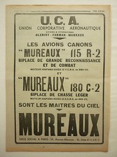 4/1935 PUB UCA AVION CANON MUREAUX 180 C-2 115 R-2 MOTEUR CANON HISPANO-SUIZA AD