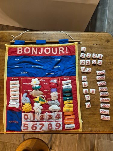 Jeu éveil calendrier - jeu, tissu