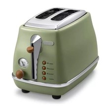 Grille pain - Delonghi - Icona Vintage - 2 tranches - 6 positions - Vert Olive/C