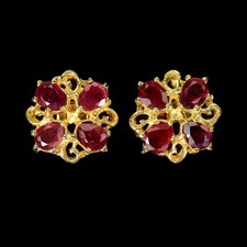 925 Argent Sterling Boucles Poire Rubis 5x4mm Naturel Pierre Précieuse Bijoux