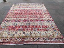 Vintage Traditionnel Main Fabriqué Oriental Rouge Rose Orange Coton Moquette