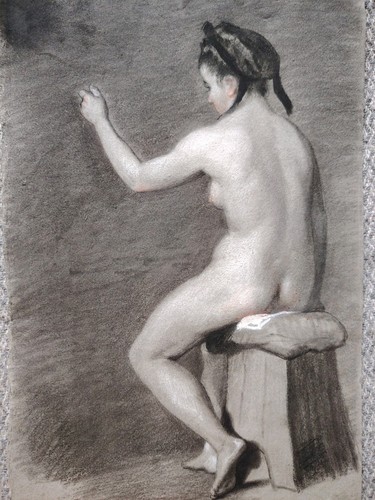 Beau dessin fusain rehaussé - beau,