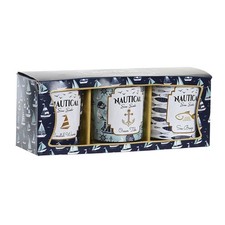 Bougie DKD Home Decor Bleu Cire Verre 17 x 5 x 6 cm [3 Unités]