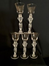 Verres Bayel, Venus, Bacchante, liqueur, porto, lot de 5, cristal