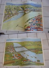 Affiche Scolaire vintage An 50's Rossignol école -->  LE CONFLUENT / LA VALLÉE 