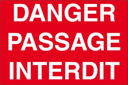 Panneau danger passage