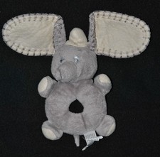 ?Peluche Doudou Dumbo l'Elephant DISNEY NICOTOY Hochet Gris Beige 17 Cm TTBE
