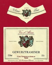 ALS40 Etiquette VIN D'ALSACE GEWURZTRAMINER CAVE VINICOLE D'ANDLAU BARR 37,5 cl
