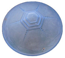  Lustre suspension vasque verre bleu signée C S R France d'époque Art Déco