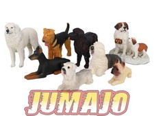 LC11 Lot 8 chiens Résine 6 à 10 cm : Saint-Bernard, Airedale Terrier, Doberman