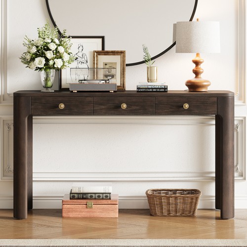 Rustic console table curved - console,