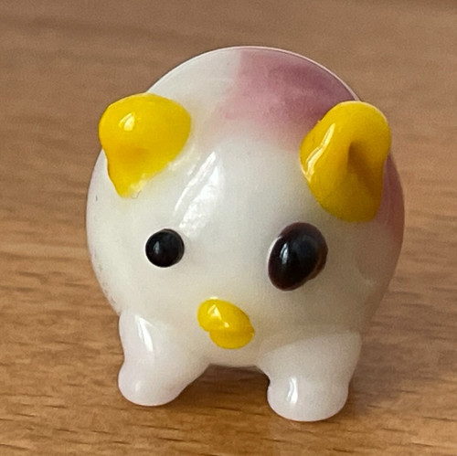 Fève cochon verre adorable - cochon,