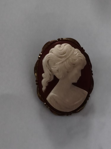 Broche camée vintage profil