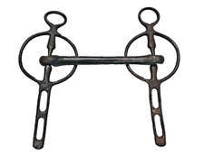 Ancien mors de bride cheval royal anglais rare en fer massif ancien vintage 1800