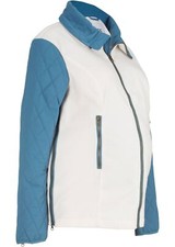 Veste micropolaire de maternité à manches matelassées taille 36 blanc laine bleu jean neuve