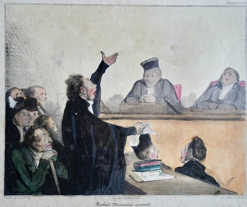Daumier lithographie couleur - ,