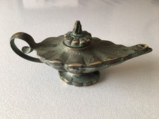 Lampe À Huile Bronze Doré Antique Lamp Antic Lampe D’Aladin Curiosa Pour Vitrine