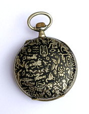 Montre gousset métal niellé