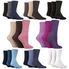 IOMI - 3 Paires Homme et Femme Bambou Diabetiques Chaussettes sans Elastiques
