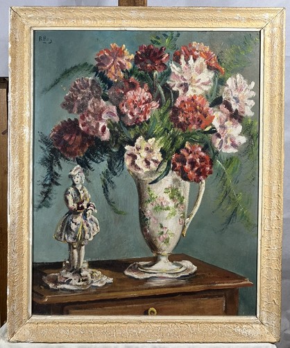 Huile sur panneau - huile, bouquet
