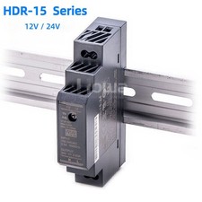NEW Mean Well HDR-15 Series DIN Rail Power Supply 15W 12V 24V