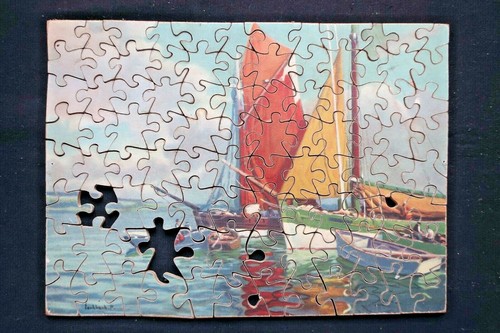 Jeu patience puzzle ancien - puzzle,