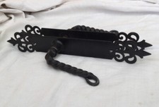 French Vintage Door Lever Handle Wrought Iron Knob Gothic Castle Knob Black Set