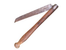 Couteau scie horticole viticole vintage en acier - Outil ancien de jardin