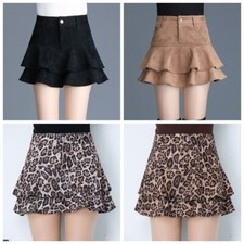 Femme Faux Daim Jupe Courte A