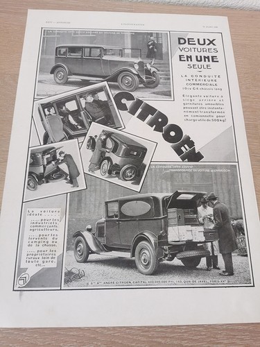 Publicité 1930 citroën - 1930,