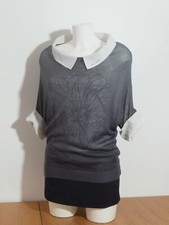 ? Double Top/ Pull Bleu Marine avec Top Blanc à Bretelles- Taille 1- Cop Copine