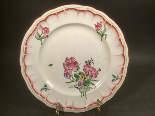 Antique french faience floral - antique,