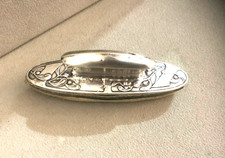 Grand polissoir à ongles ART NOUVEAU métal argenté Décor GUI nécessaire Manucure