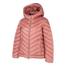 Veste Femme À Capuche Matelassée Chevron WOOLRICH S Rose Remplie De Duvet RRP550